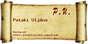 Pataki Uljána névjegykártya